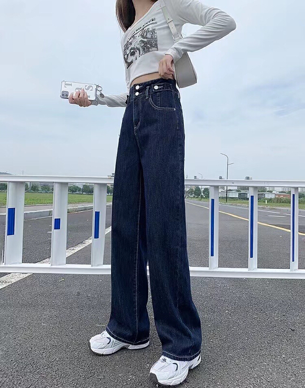 New in early summer! [M +] high waist, leg length and floor length jeans m3673# CLS