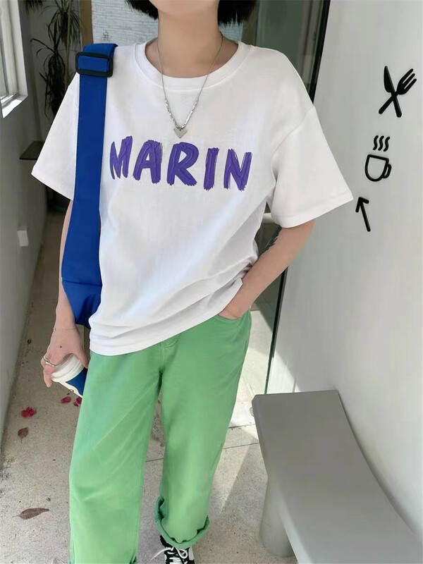 [as Aishan] Korean alphabet printed short sleeve T-shirt 9971# WTT