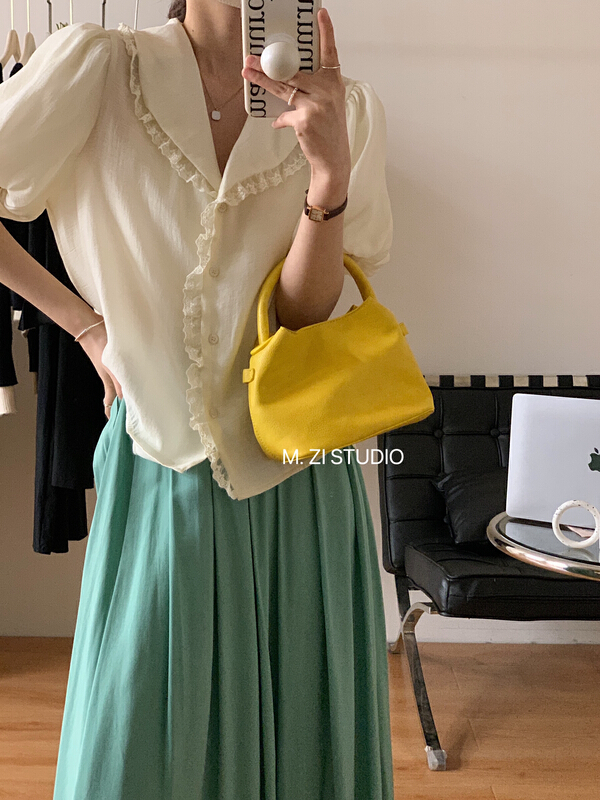 goods in stock! New in early summer! [m.zi studio] Korean simple half shirt 5572# HBx