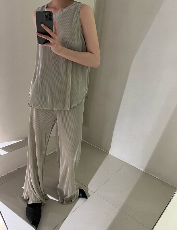[Bu class] New Korean style vertical high waist casual pants s13663# zxl