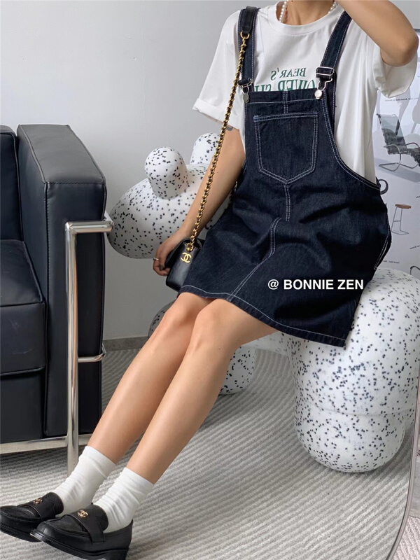 New in early summer! [Bonnie] simple and loose age reducing suspender skirt 2241# XYJ