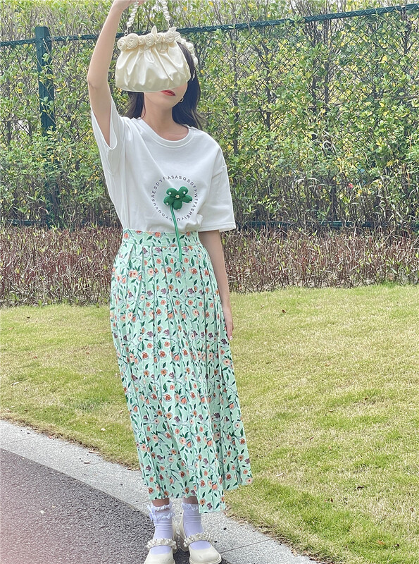 [Eureka] small fresh floral A-line skirt 22105# WPL