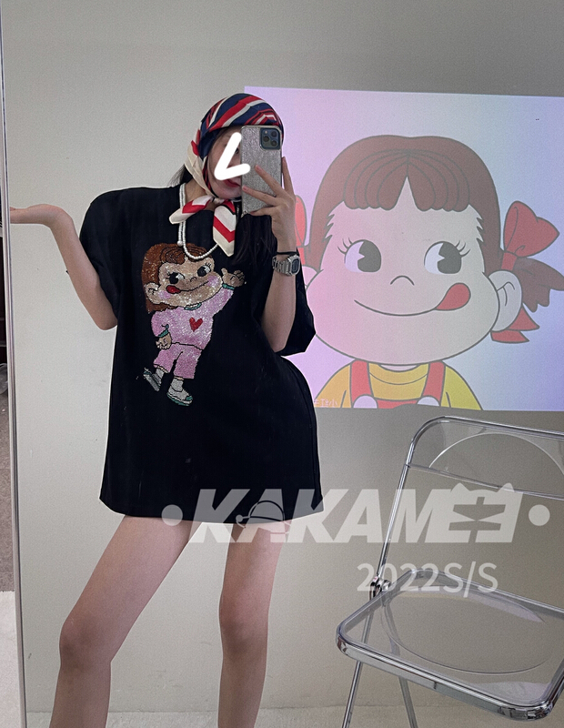 New in early summer! [kakamee] Korean casual hot drill short sleeve T-shirt 3906# LSL