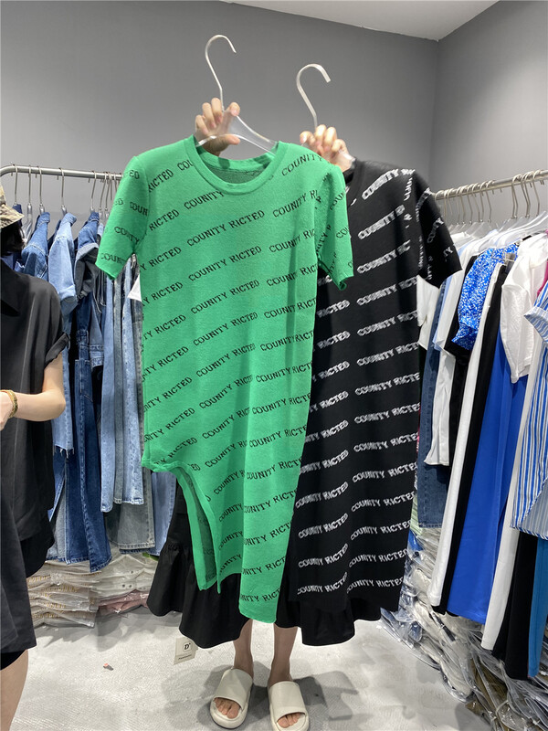 [D +] fashion round neck letter dress 6147# lwy