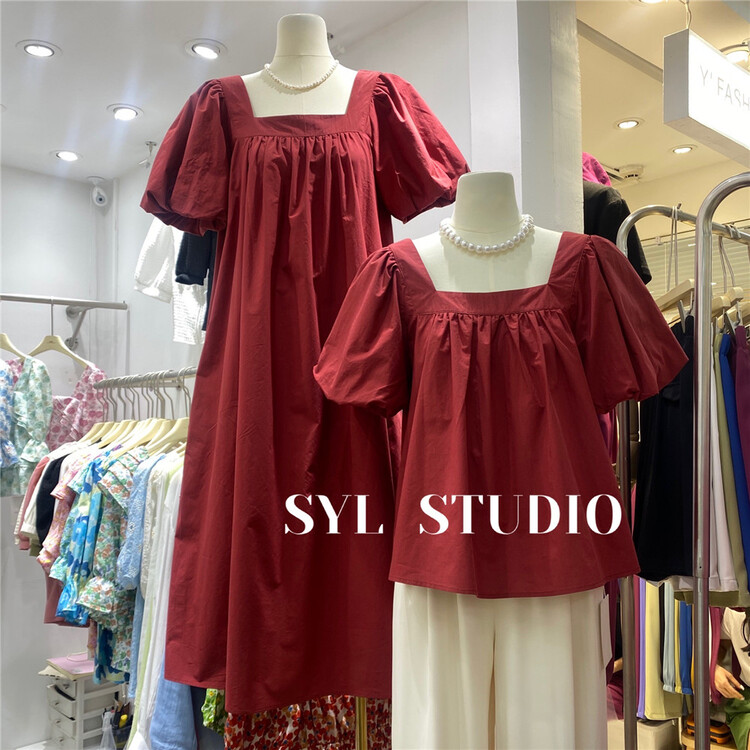 [SYL] lady's bubble sleeve temperament dress (only skirts) 5195# L