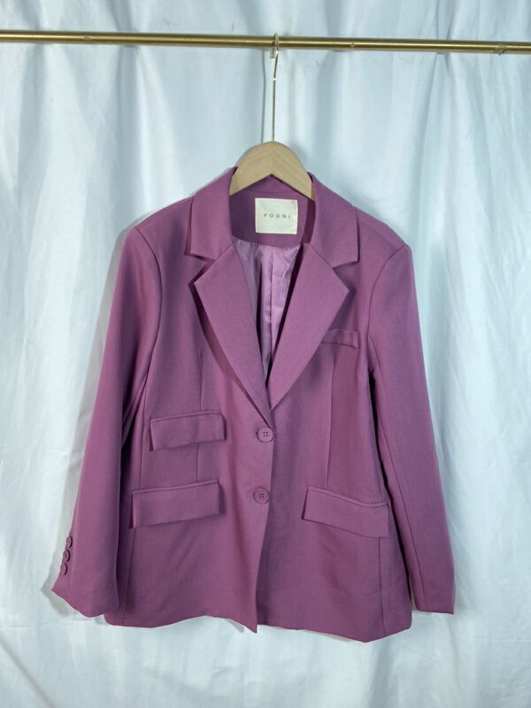 New in early summer! [Yi show shop] commuter buckle loose Vintage suit 980# Cl