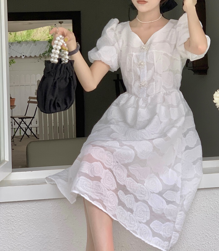[A-One] Korean lady V-neck high waist dress 5583# hjy