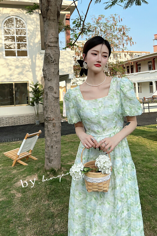 goods in stock! [benyan] Korean style small fresh and slim dress 6118# zxx