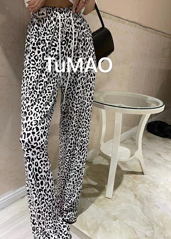 goods in stock! New in early summer! [mi ni] drape and versatile loose animal pattern casual pants 2676# PCZ