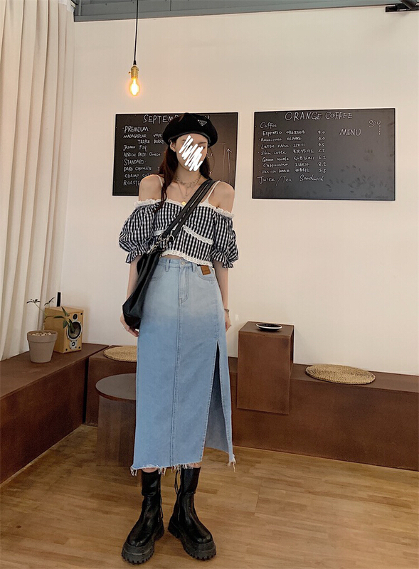 New year in early spring! [ten. 10] Korean version gradient side slit skirt x095# WPL