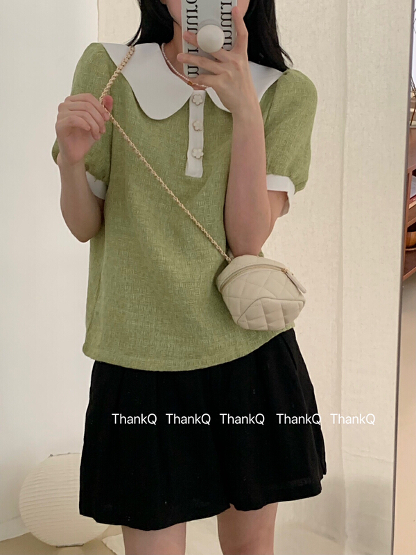 New in early summer! [thankq] xiaoxiangfeng doll neck versatile shirt 6825# ZSY