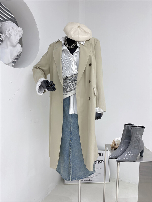 goods in stock! Cxdhh / new in early spring! [strict selection - planting grass and trees] Korean version of simple medium and long windbreaker xc2-e2045# cqw