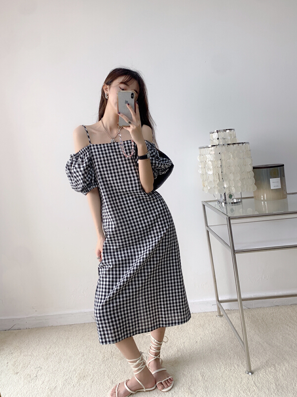 【VANESSA】復古格子淑女連衣裙  6191#  OZQ