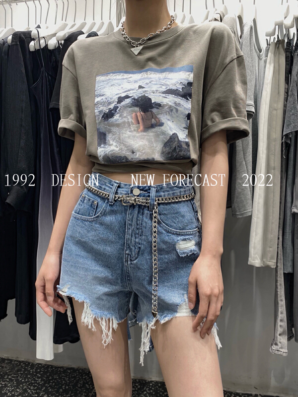 [1992] loose denim shorts 3799# L