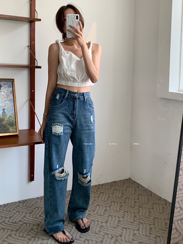 [Yiwan y.von] Vintage casual Korean jeans 1920# XJ