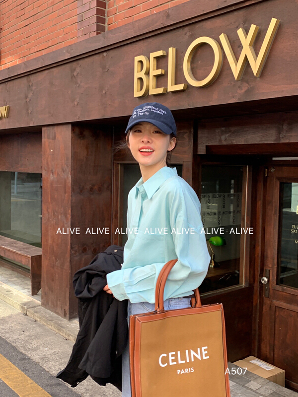 goods in stock! [alive] Korean pure color Tencel shirt 12983# lwy