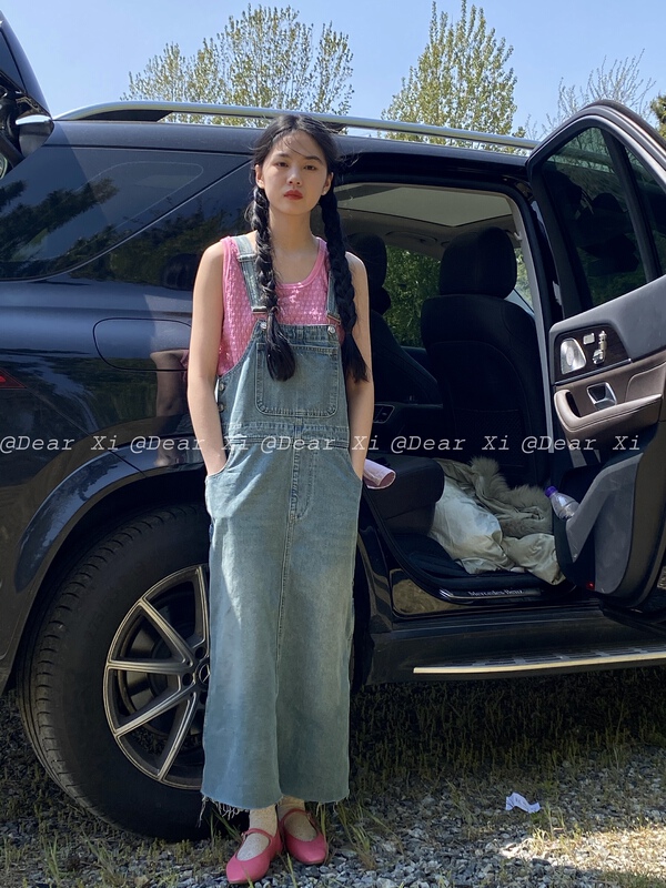 [far. Xi] gradient fashion Korean suspender skirt (only skirts) ys2-5882# LSW