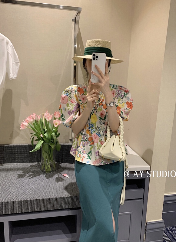 [ay studio] Korean Ladies printed blouse 66856-3# zxx