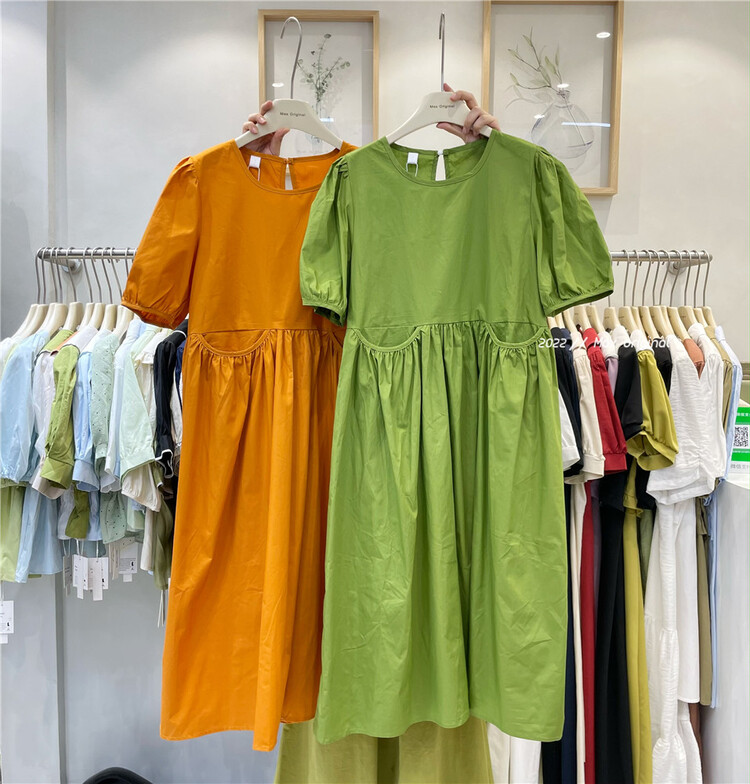 [Max original] Korean casual round neck loose dress 98198# HBx