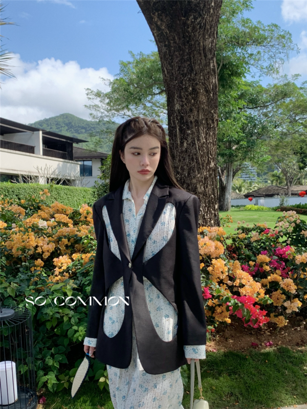 Original price 179.35! [so common] niche ins hollowed out design suit 62226# jhy