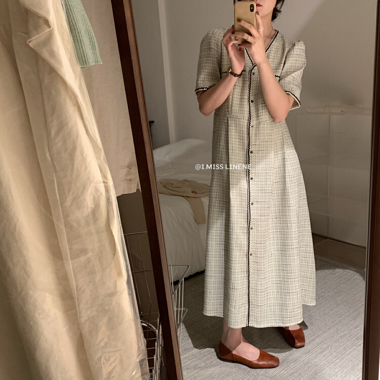 New in early summer! [Imiss] Korean version of xiaoxiangfeng bubble sleeve dress (dress only) cx8057# LSW
