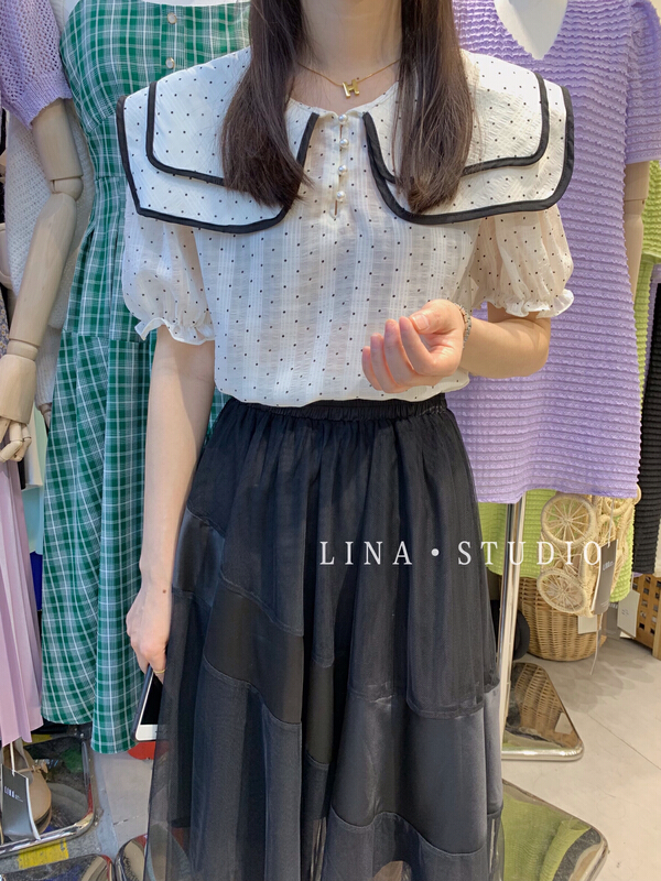 [Lina] sweet and generous lady blouse 0089# hjy