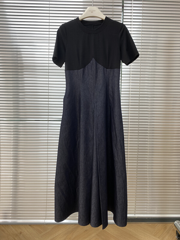 [onivinage Ernie] French Vintage denim patchwork dress oh224o5381# zxl