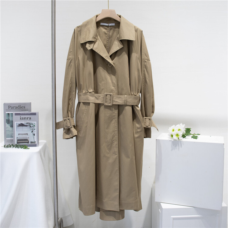 [Dazzi lucky] British style fashion long loose windbreaker (with belt and detachable cuff) 900260# JJ