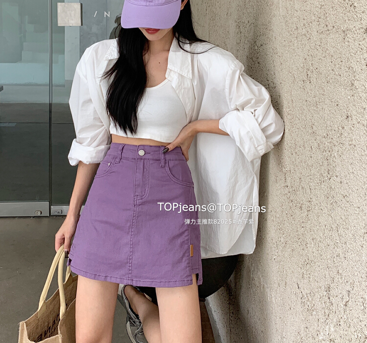 New in early summer! [top] Korean high waist elastic skirt 82025-2# XJ