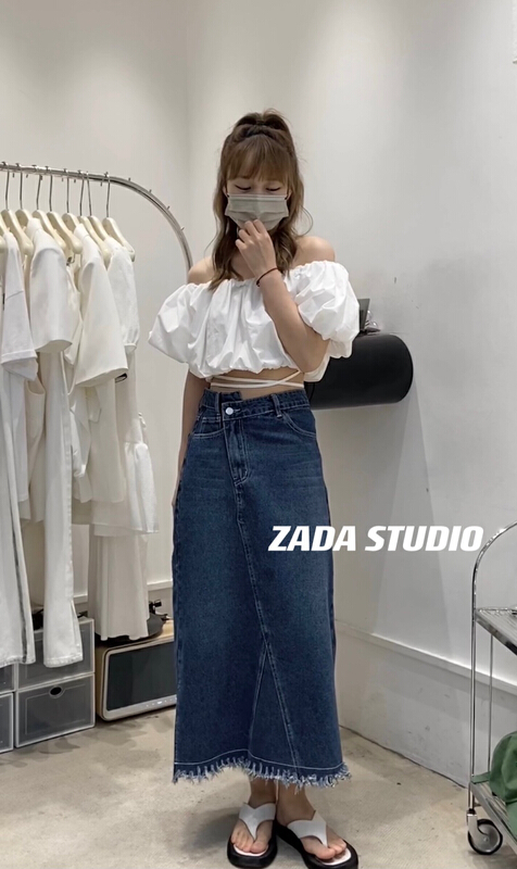 [Zada] high waist slim irregular denim skirt 3256# WTT