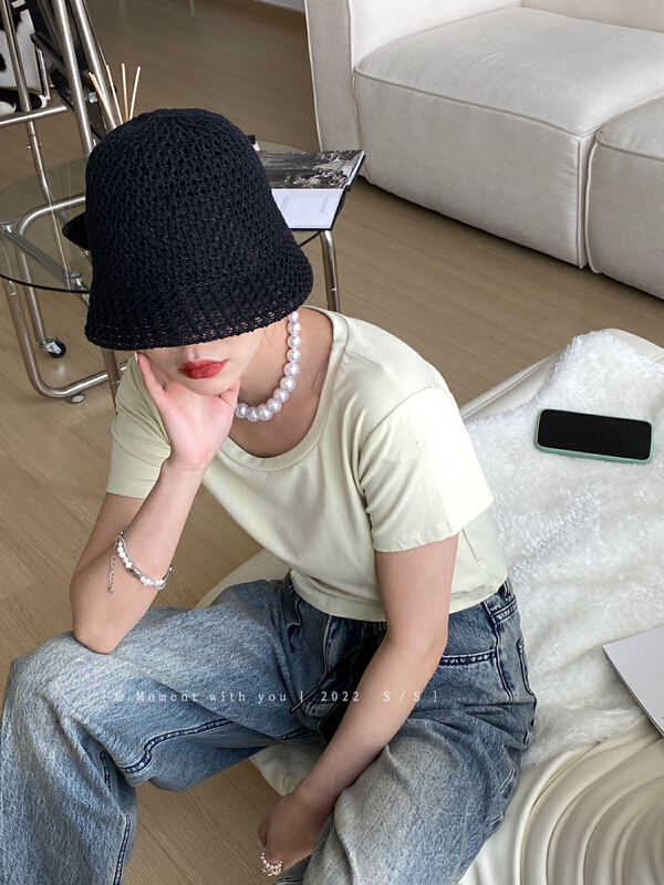 [moment with you] basic versatile simple short sleeve T-shirt m8686# LSW