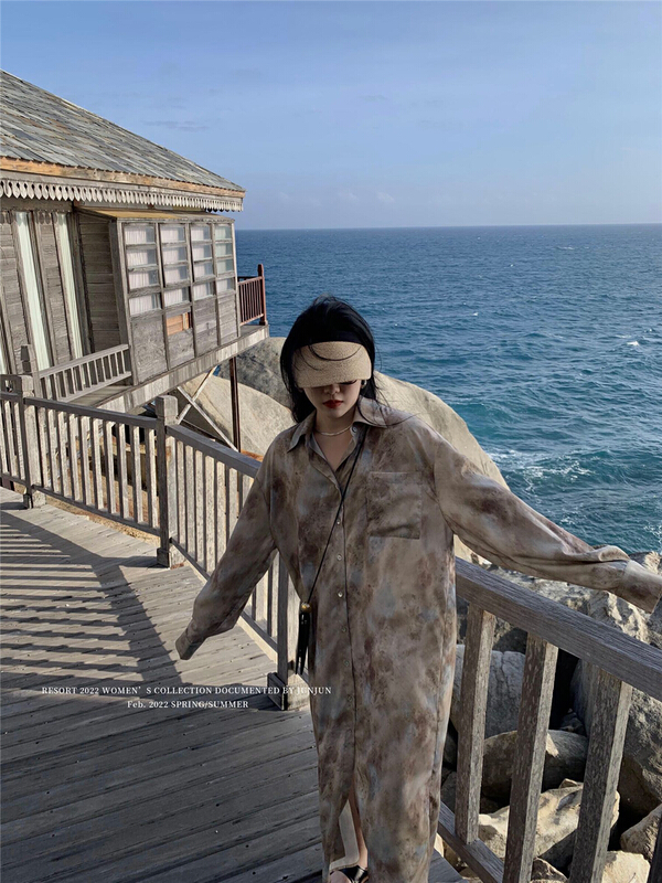 New year in early spring! [DT class] tie dyed fashion loose dress 4544# XYJ