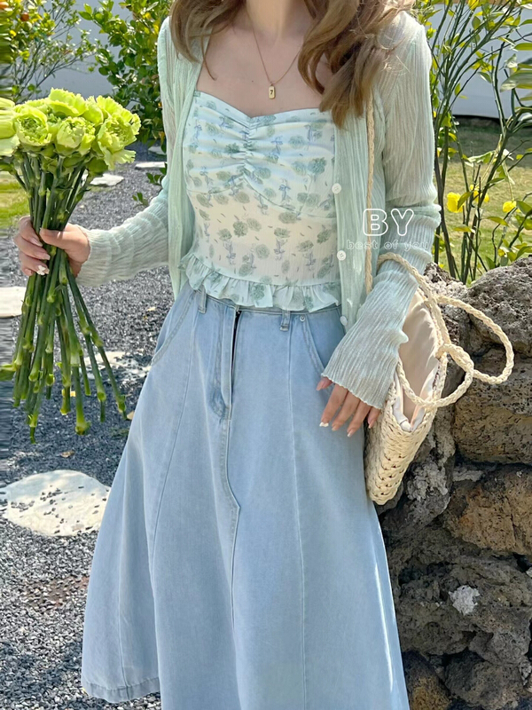 New year in early spring! [best of you] broken flower fungus side vest / sling 9853# HBx