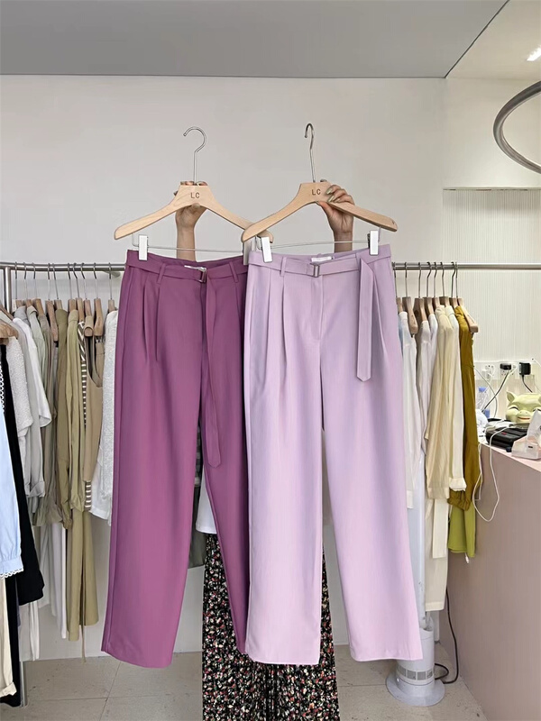 goods in stock! New in early summer! [Las celula] straight and versatile slacks (with belt) 3557# zxx