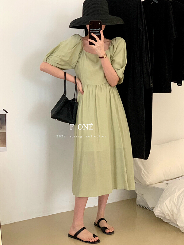 [f one] Korean version sweet net color two-piece dress 66108# WPL