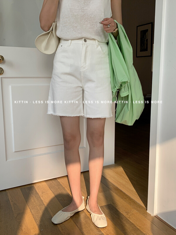 [Kittin] Korean loose and versatile denim shorts 930# L