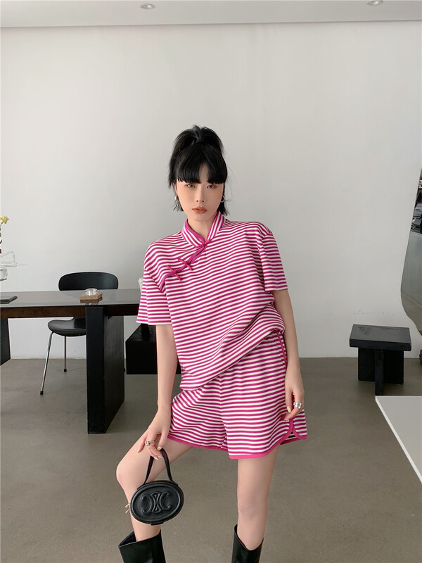 [pink Pinker] Chinese style element Vintage stripe suit 82520# LSL