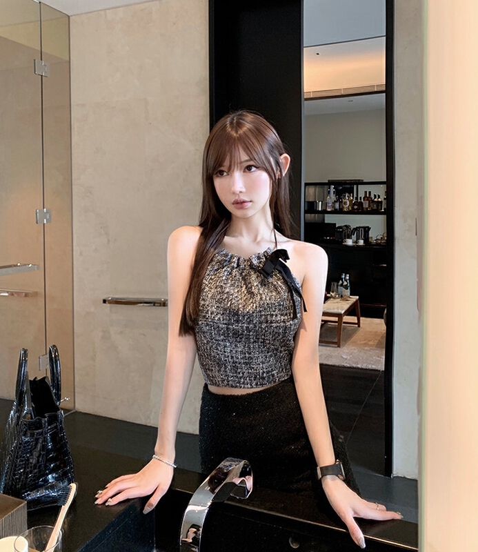 [fox] temperament bow fashion vest / sling (only sling) a165# WTT