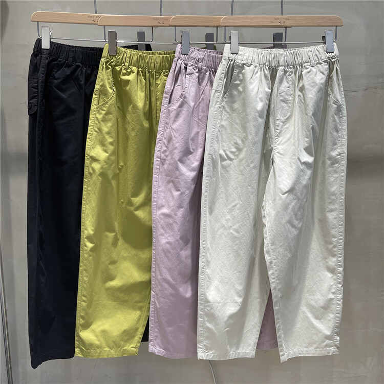 [fabric] elastic waist comfortable Korean casual pants 862001# L