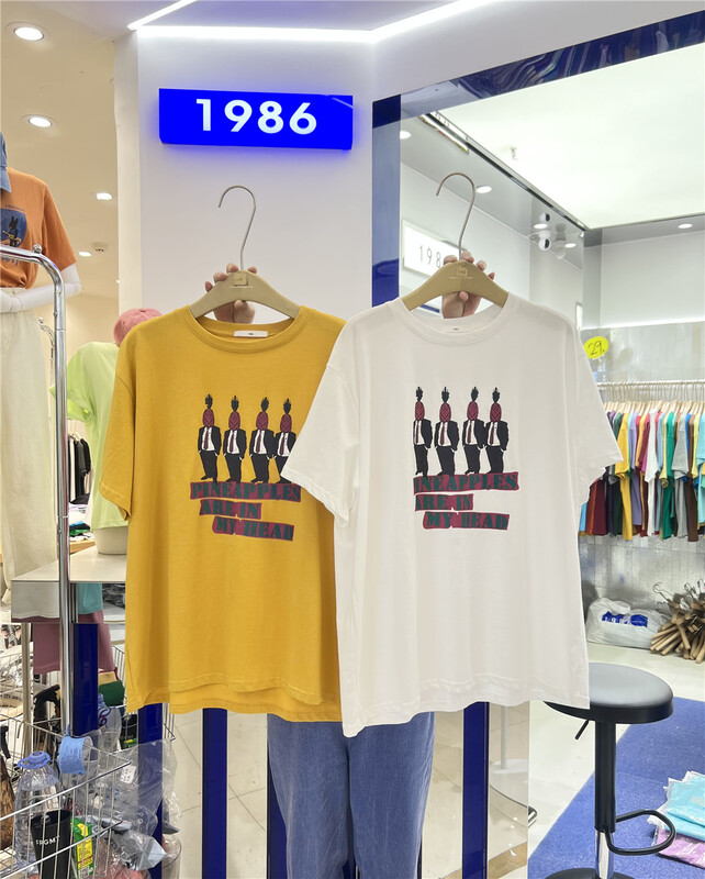 [1986] crew neck versatile print short sleeve T-shirt f1108# LSL