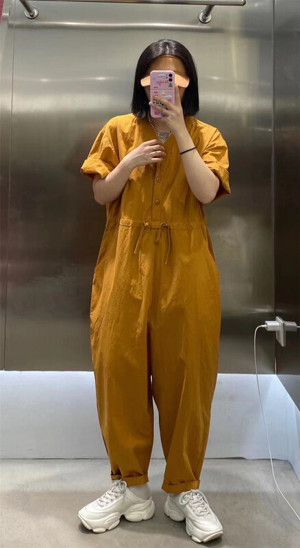 [we home] V-neck waist closing comfortable Jumpsuit 2349# L