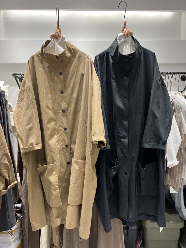 New year in early spring! [jibujianchuan] Korean version solid color long double pocket windbreaker 822128# XYY