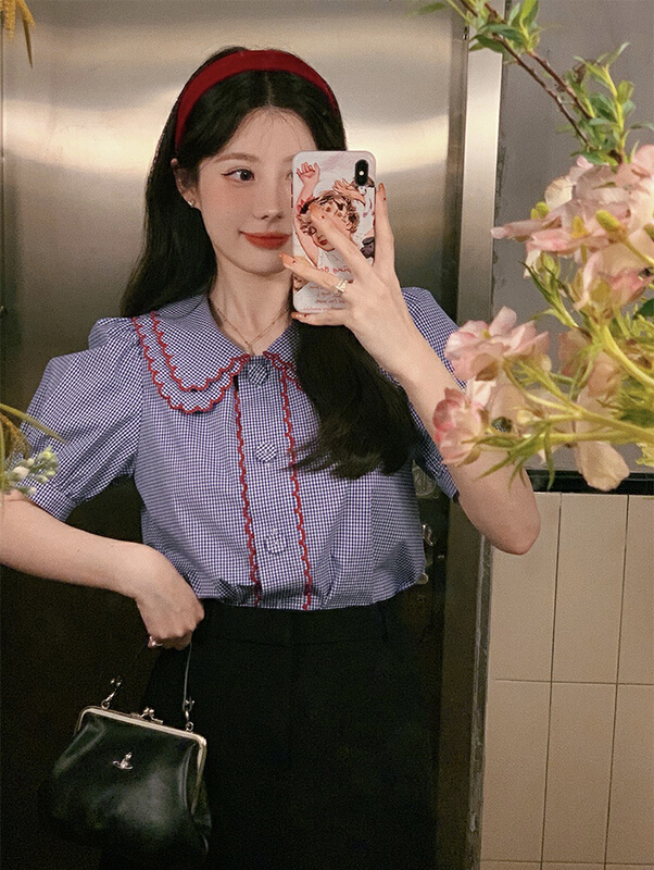 New in early summer! [smile baby] French retro fashion shirt b2821# WPL