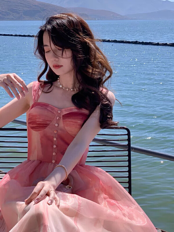 New year in early spring! 【 LML 】 French retro halo dyed temperament waist closing dress 6216# ozq