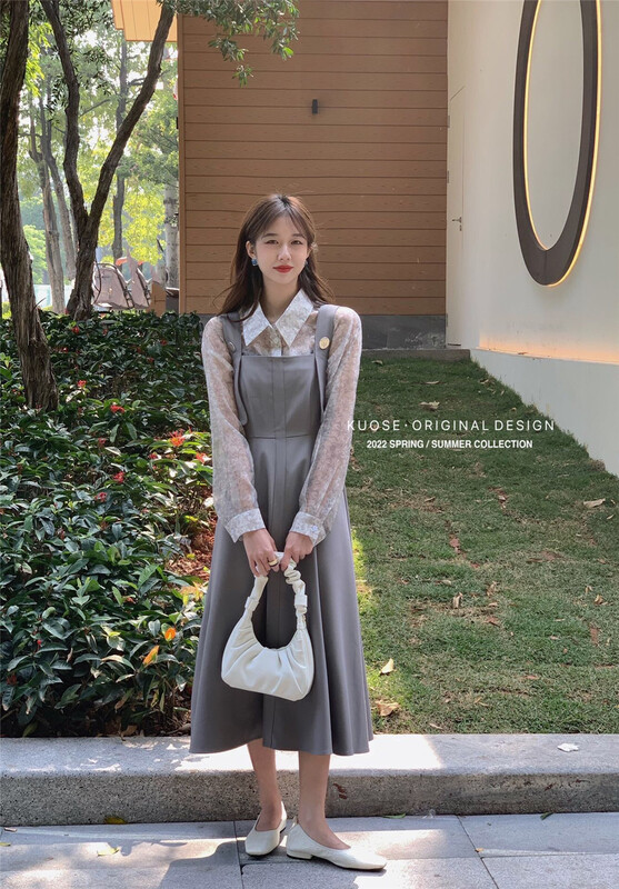 goods in stock! New in early summer! [kuose koser] Korean loose and versatile waist strap dress 89692# WPL