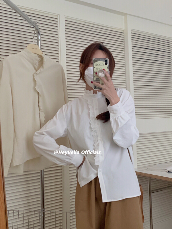 New year in early spring! [hey Bella] temperament net version fungus edge shirt b1102# ll