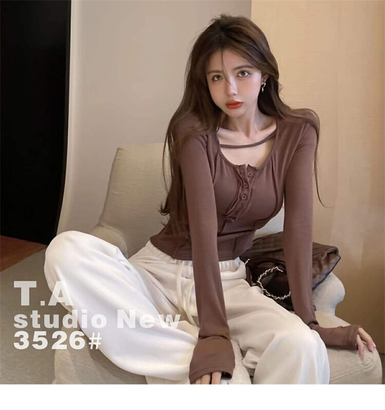 [TA +] Korean Short slim bottomed shirt 03526# XYY