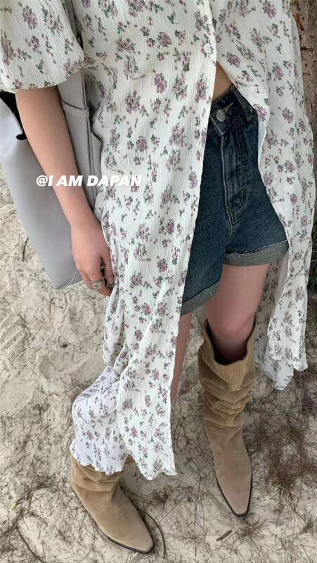 [I am Dapan] Korean loose and versatile denim shorts 6970# zxl