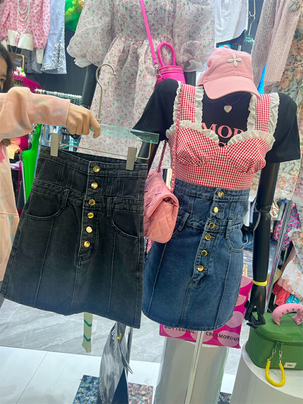 New in early summer! [8ighty9ine] Korean versatile high waist denim skirt n223# lwy