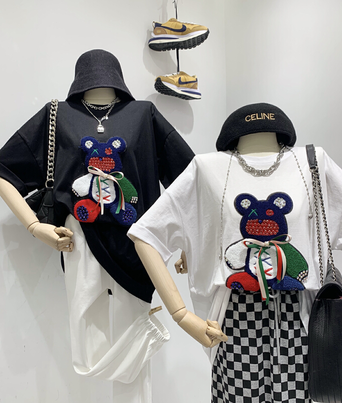 New year in early spring! [wlady] Korean version of heavy craft bear short sleeve T-shirt (T-shirt only) 219# WTT